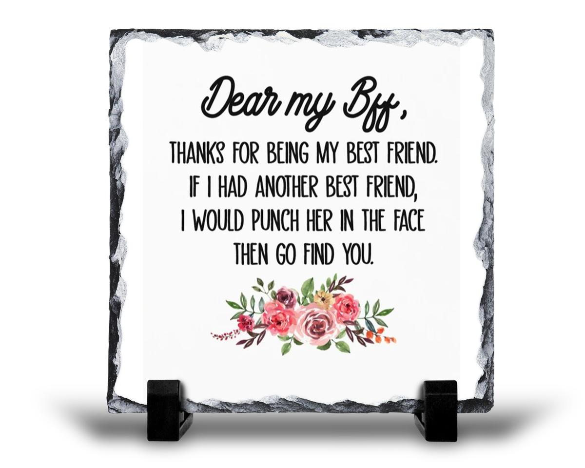 Dear My BFF Gift Best Friend Rock Slate