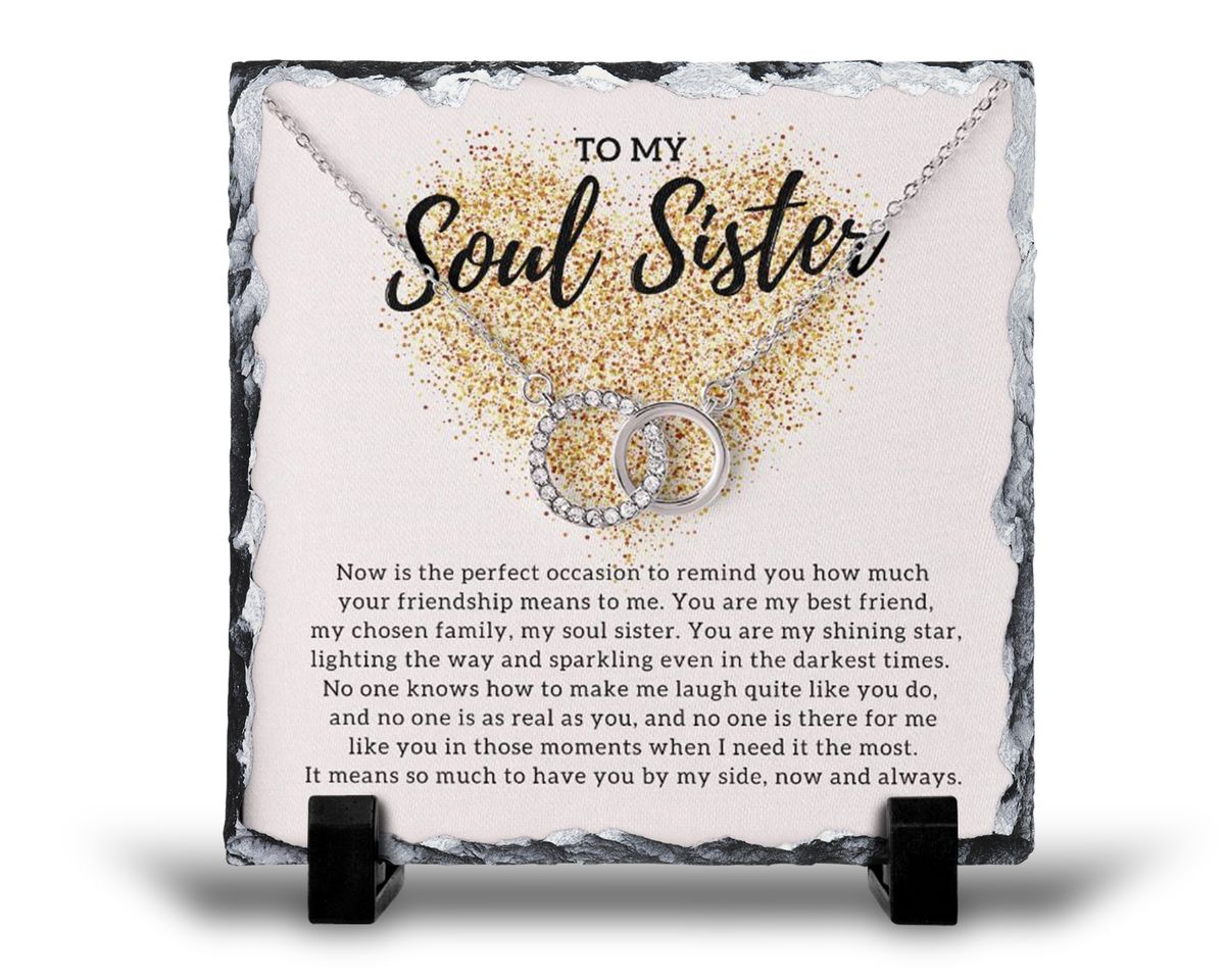 To My Soul Sister My Best Friend Gift Rock Slate